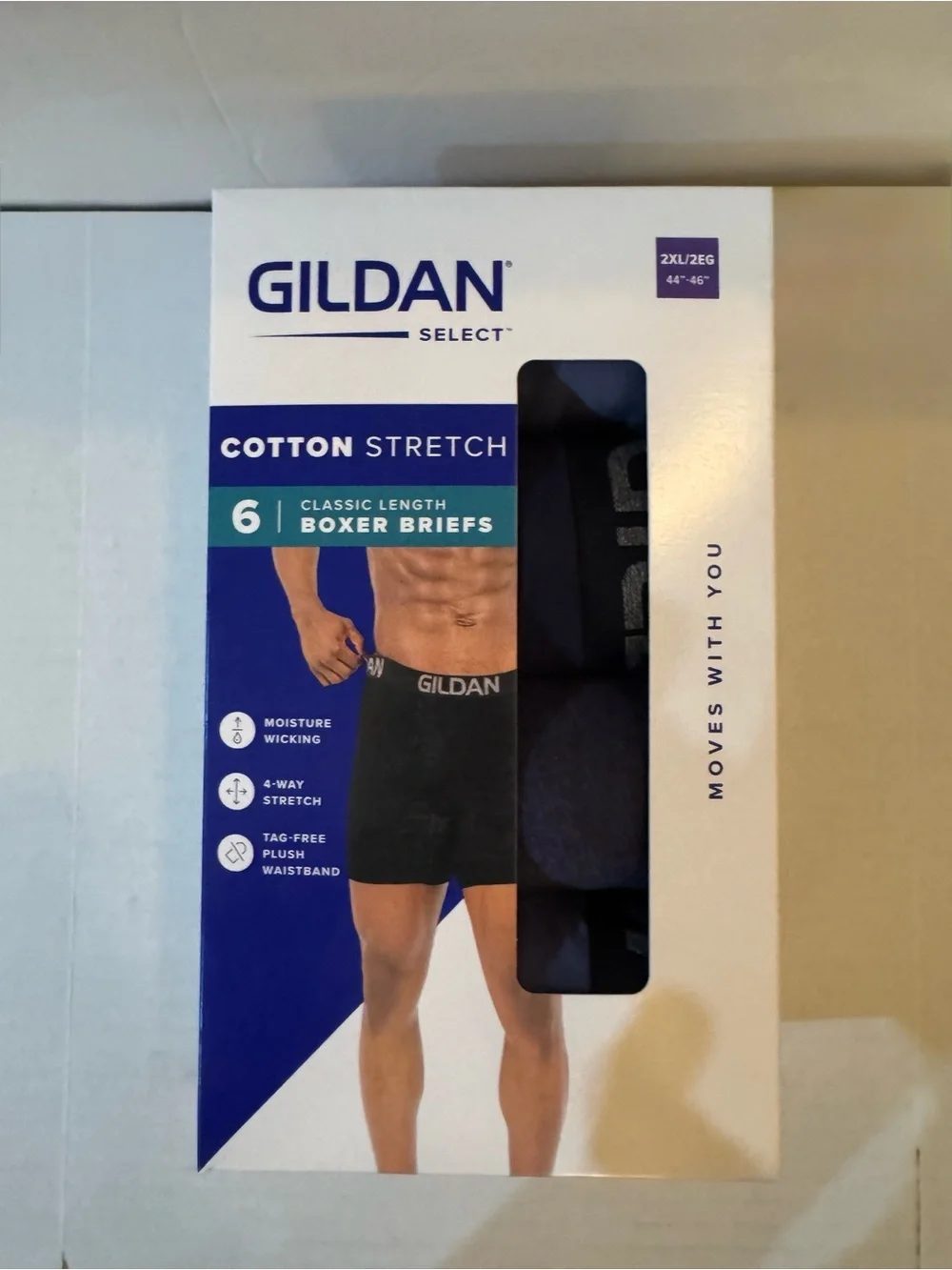 Gildan Men's Cotton Stretch Boxer Brief Underpants, 6-Pack